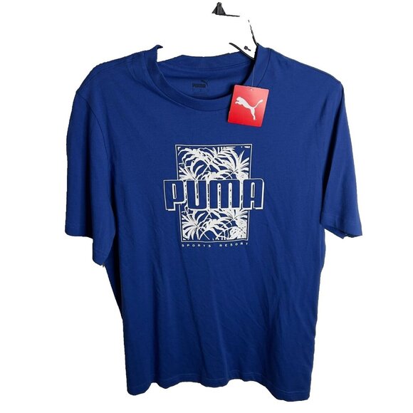 Puma Other - Puma Men's Ess+ Palm Resort Logo Graphic T-Shirt - Cobalt Glaze Size L